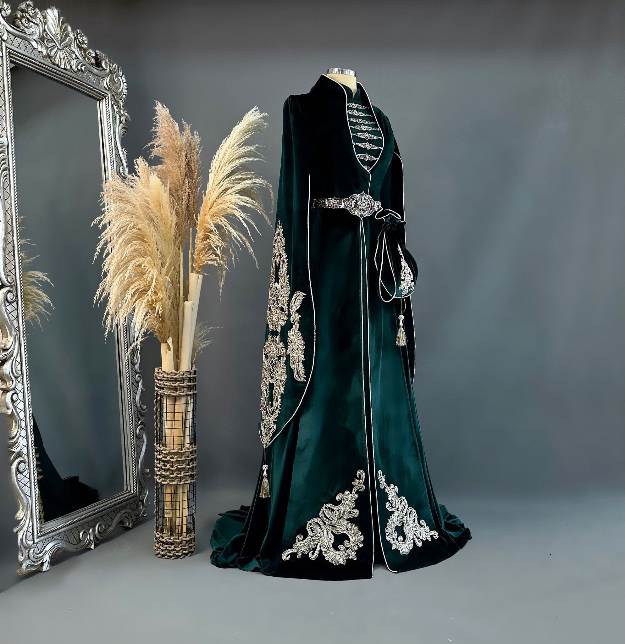 Sparkling Evening Dress Hijab Evening Dress Models Green Color Evening