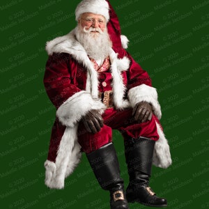 Santa Sitting Digital PNG Overlay