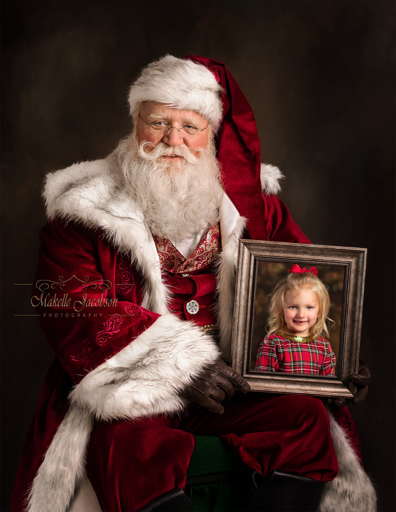 Santa Holding Picture Frame Digital Backdrop Photography Etsy