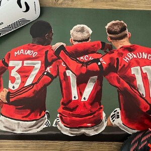 Garnacho, Hoijlund & Mainoo Poster Print