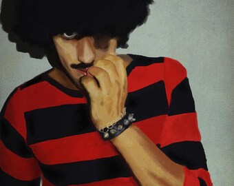Phil Lynott Painting Portrait Print: Thin Lizzy Fan Art (A3)