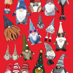 Gonk Illustration A3 Print: Scandinavian Christmas Gnome Decor