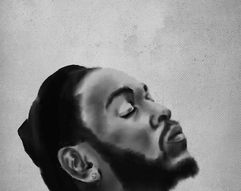Kendrick Lamar Portrait Art Print: Hip Hop Music Wall Decor (A4)