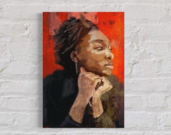 Little Simz portrait painting print, A3 Picture of musician Simbiatu Abisola Abiola Ajikawo, Hiphop music art wall decor