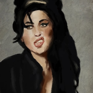 Amy Winehouse painting print A4, Gift for Amy Winehouse fans, Striking icon wall art,