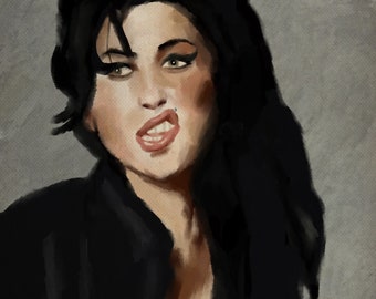 Amy Winehouse Portrait Art Print: Striking Icon Wall Decor (A4)