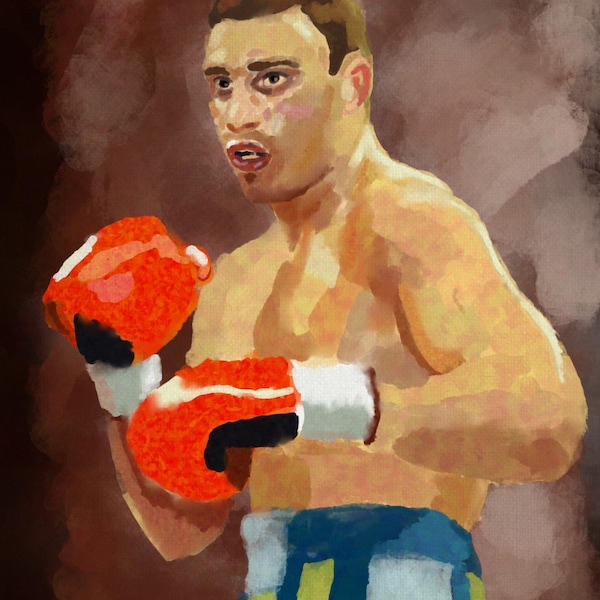 A4 Print of portrait of Ukrainian boxer and politician Vitali Klitschko, Gift for Mayor of Kyiv fan, Hero of Ukraine fan art, Boxer fan art