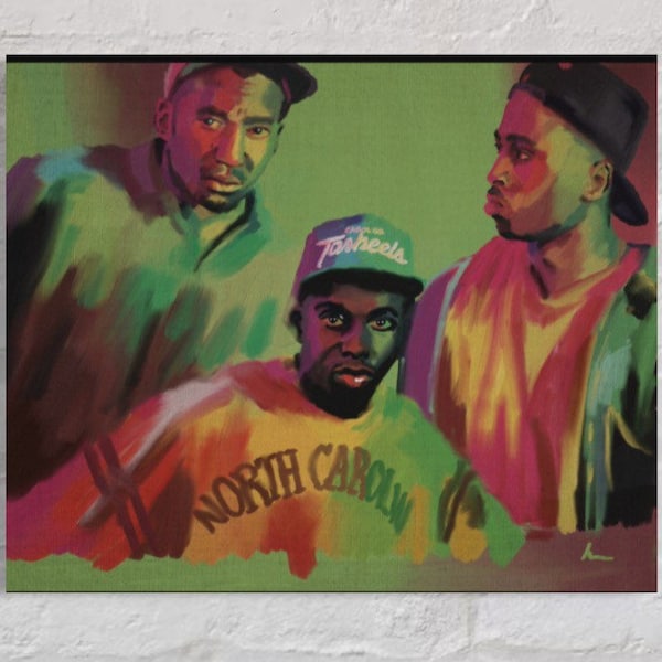 A Tribe Called Quest portrait painting print, A3 Picture of ATCQ, Hip Hop wall decor, Music lover gift