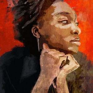 Little Simz Painting Art Print A3 - Iconic Rapper Portrait, Unique Artwork for Music Lovers, Gift for Fans of Hip-Hop