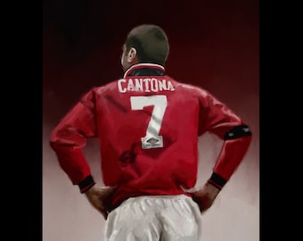 Eric Cantona Painting Art Print: Manchester United Icon (A4)