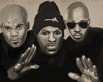 Run DMC Kunstdruck: Kultiges Hip-Hop Portrait