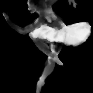 Monochromatic Impressionist Ballerina Painting Print - Elegant Dance Artwork, Perfect Gift for Art and dance Lovers