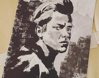 River Phoenix Portrait Print: Black and White Iconic Actor Art (A4)