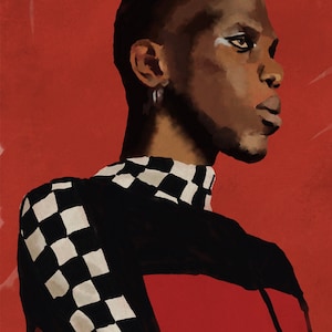 Yves Tumor Portrait A3 Art Print - painting of Avant-Garde Musician, LGBTQ+ art, Gift for Yves Tumor fan, Present for music lover,