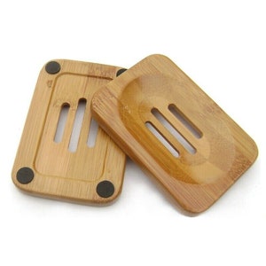 Blue Herbals Eco Friendly Natural Bamboo Soap Tray Dish Rack Holder