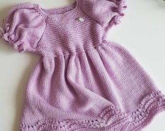 Knitted Baby Dress, organic summer baby dress.  Organic baby outfit, capsule clothes