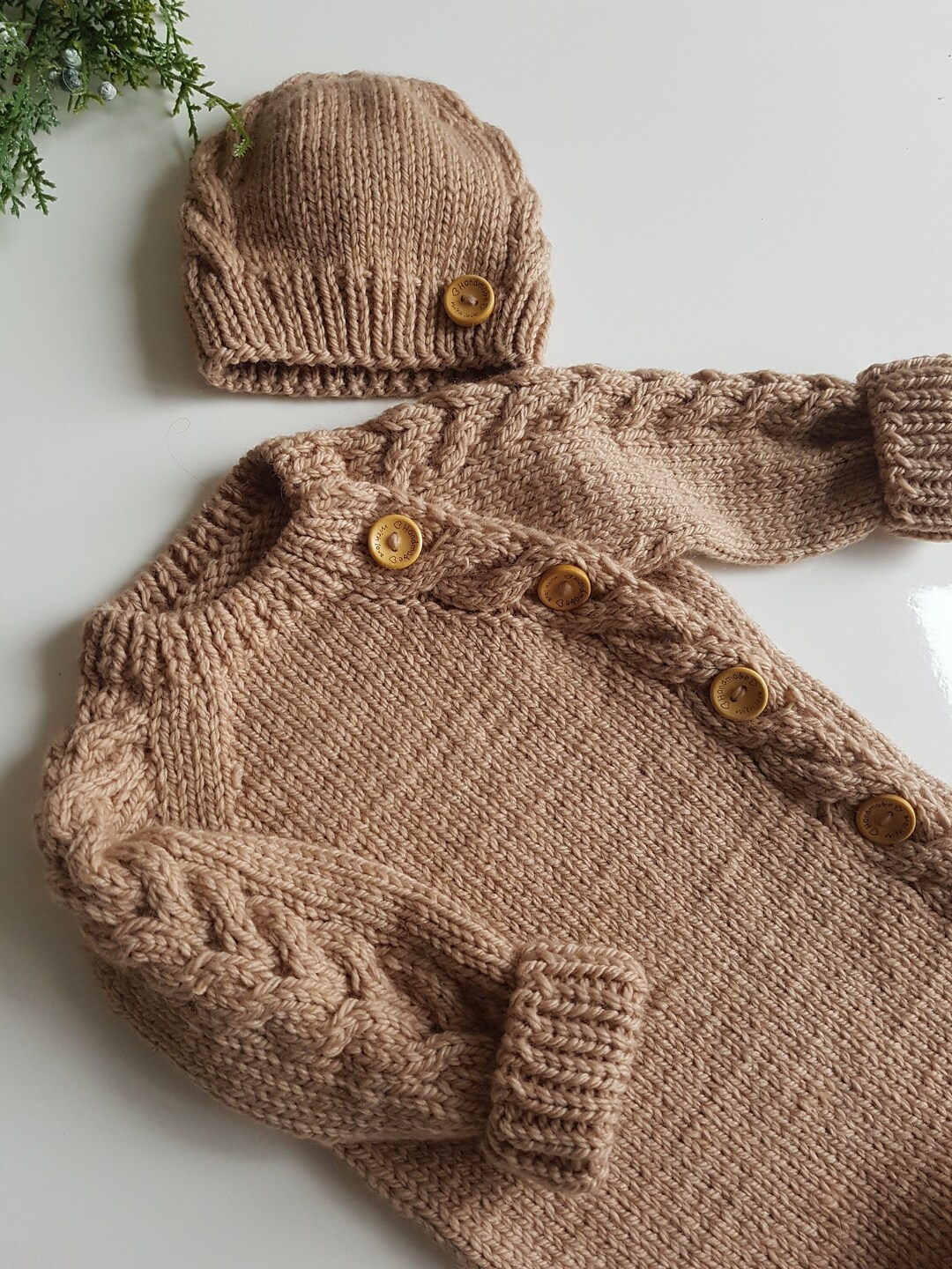 Baby Knitted Romper Set With Hat Baby Girl Boy Knitted Etsy
