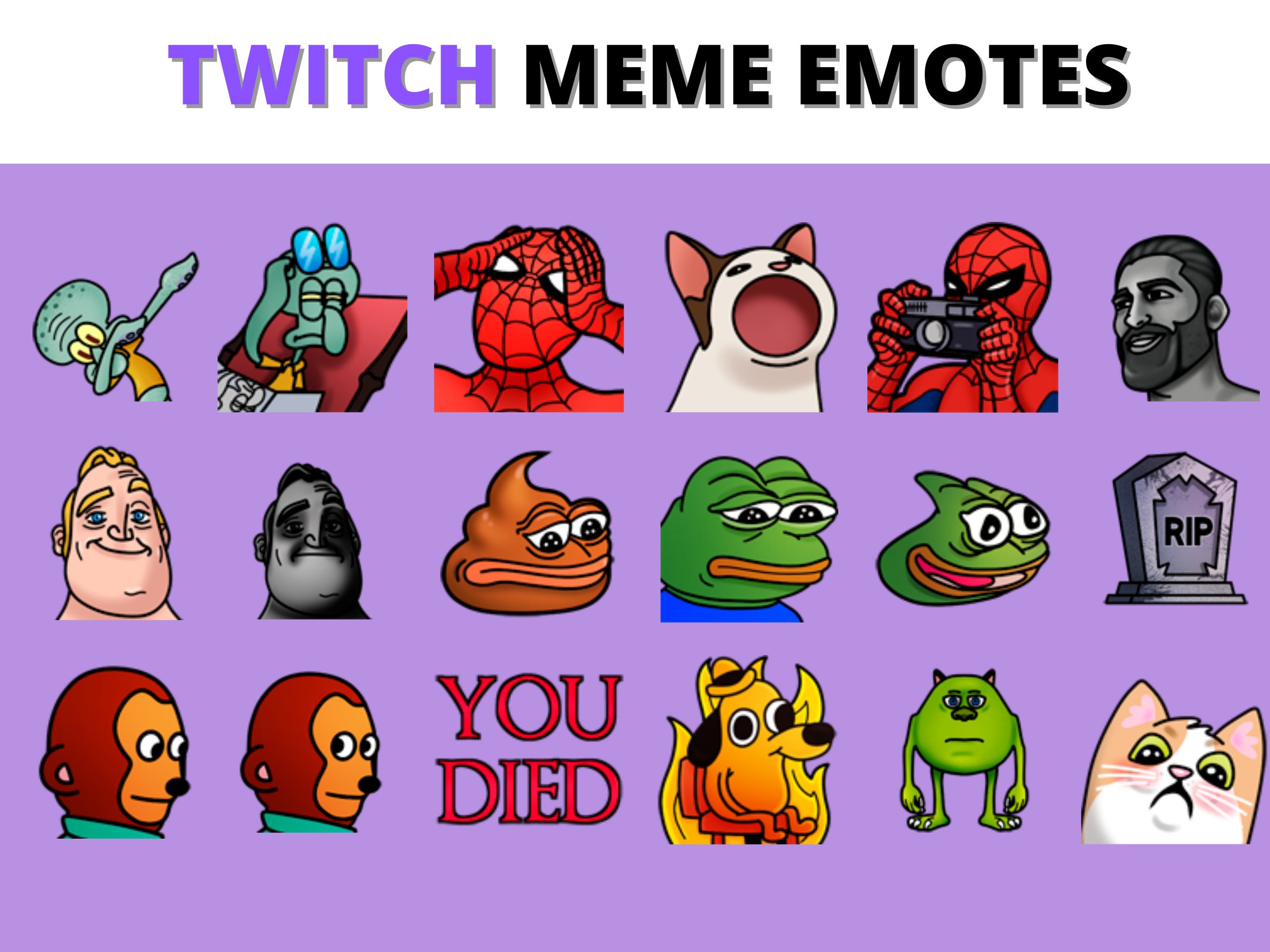 100 Twitch Meme Emotes Funny Memes Mega Bundles, Discord Emotes Pack