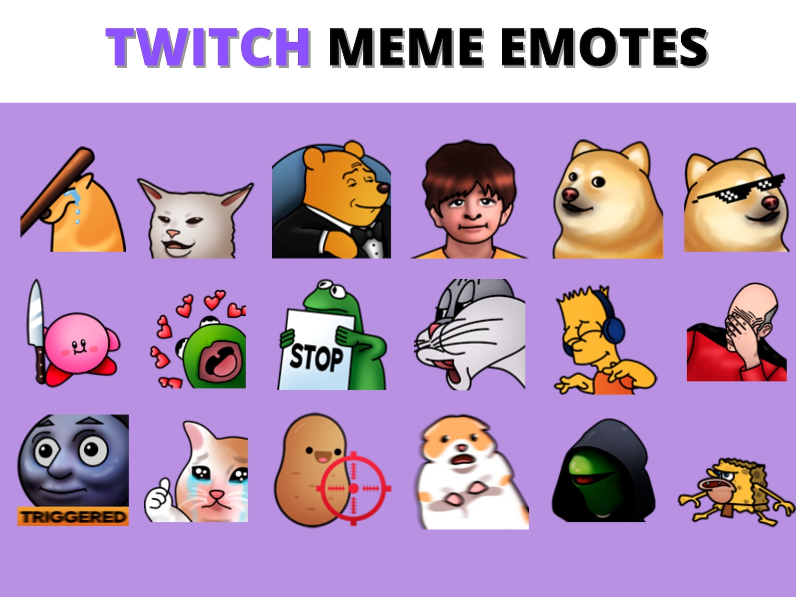 100 Twitch Meme Emotes Lustige Memes Mega Bundles, Discord Emotes Pack