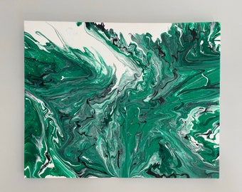 Green fields, Acrylic pouring Art