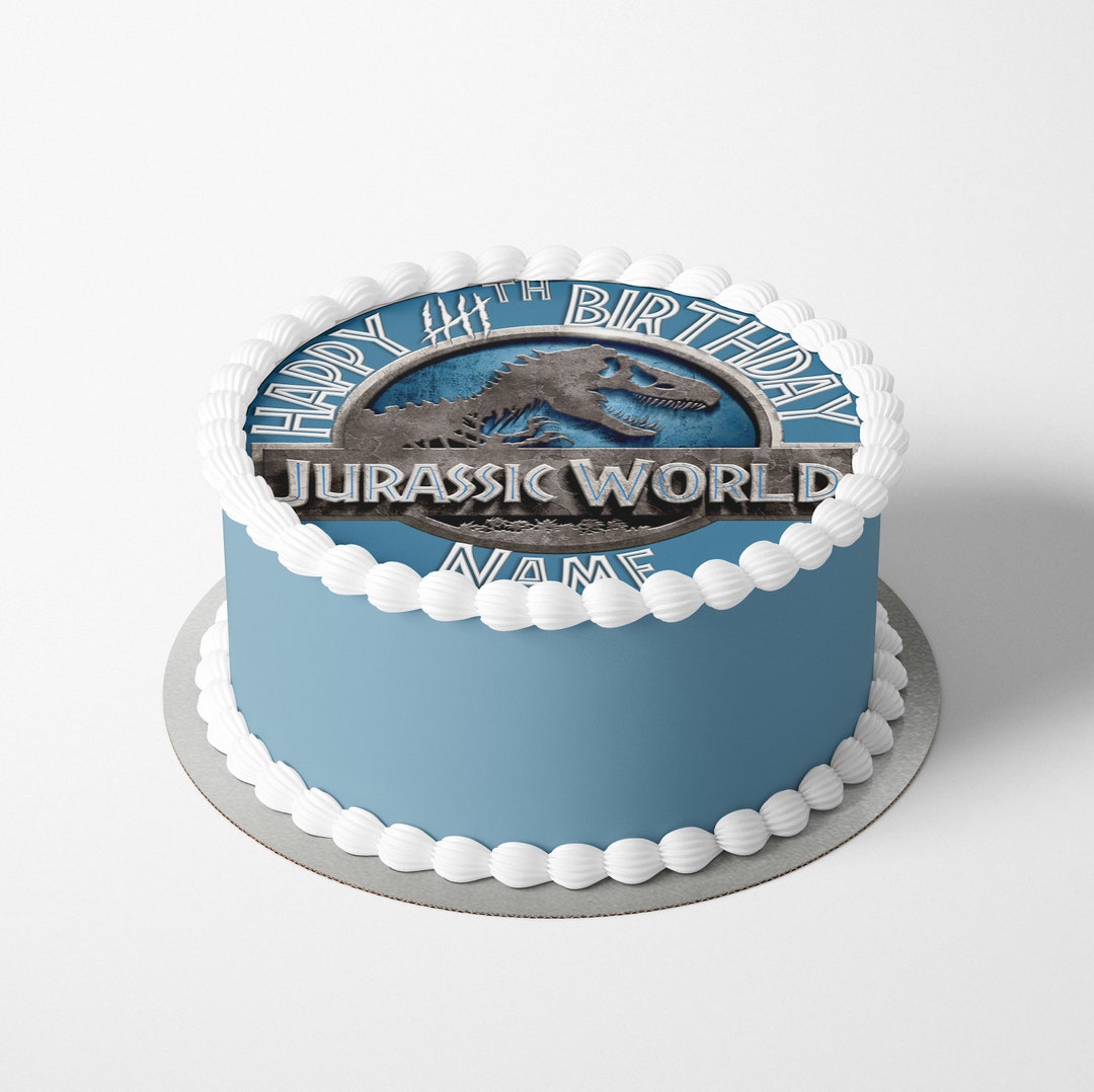 Jurassic world wafer / icing cake topper - Etsy België