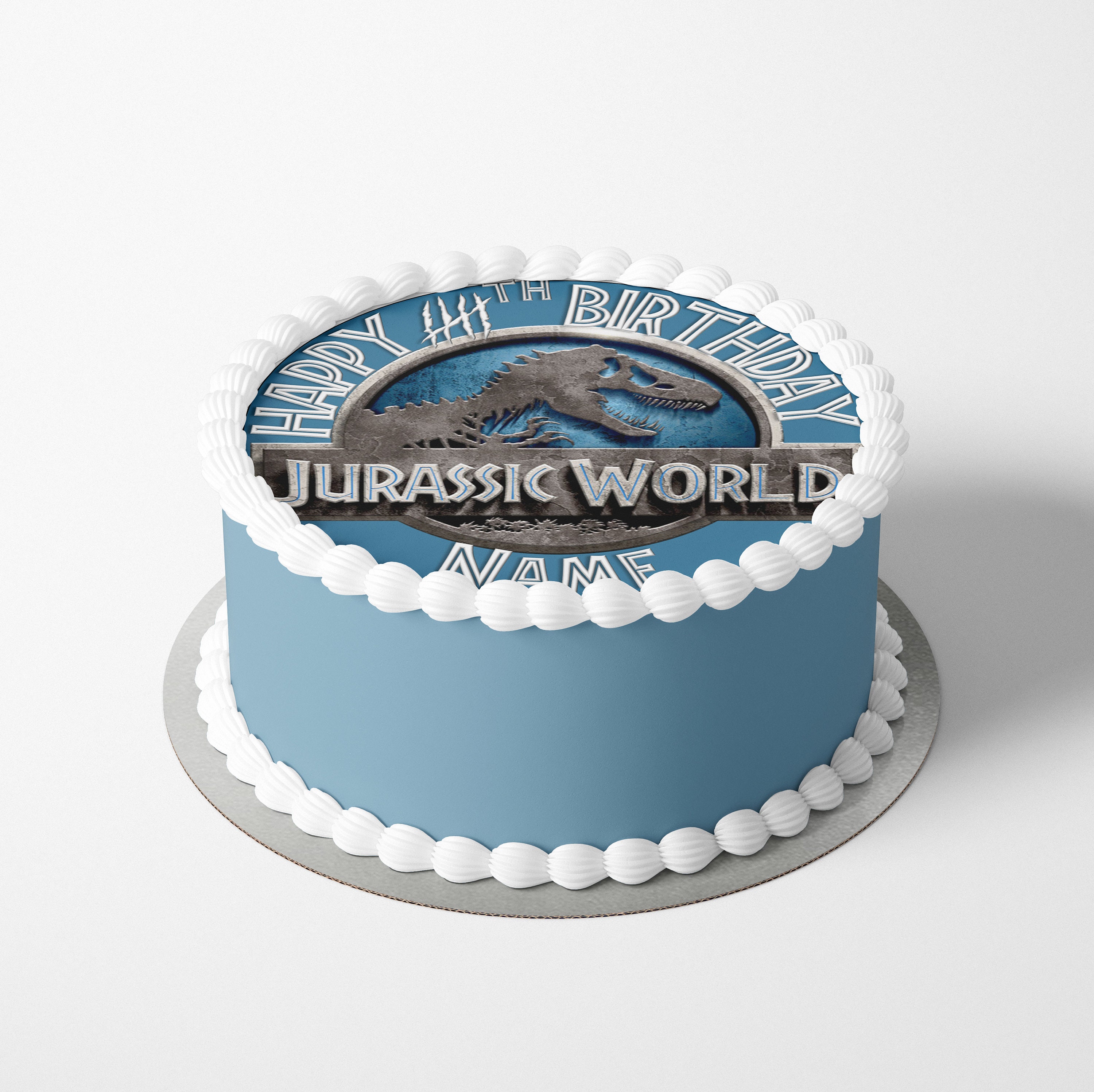 Jurassic World Wafer Icing Cake Topper Etsy