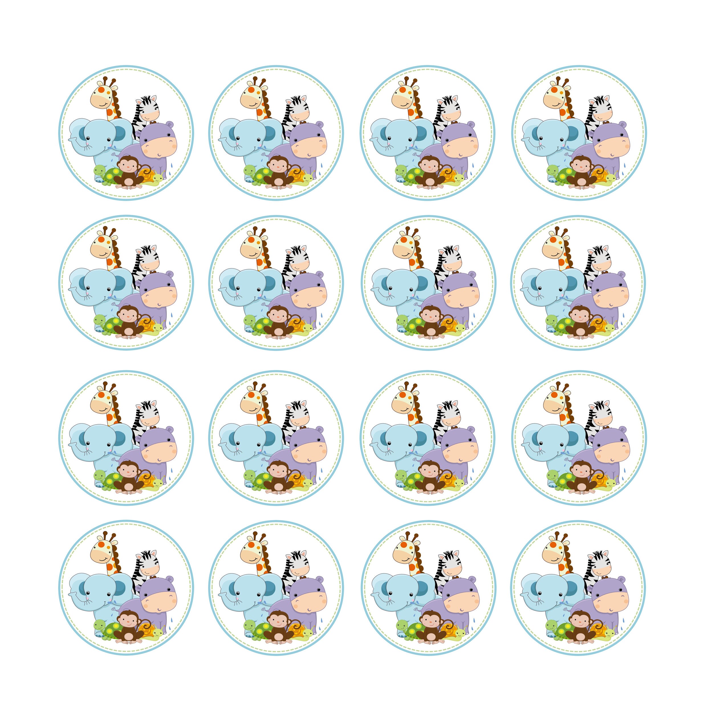 Baby Animals Wafer/icing Cupcake Toppers X24 Etsy