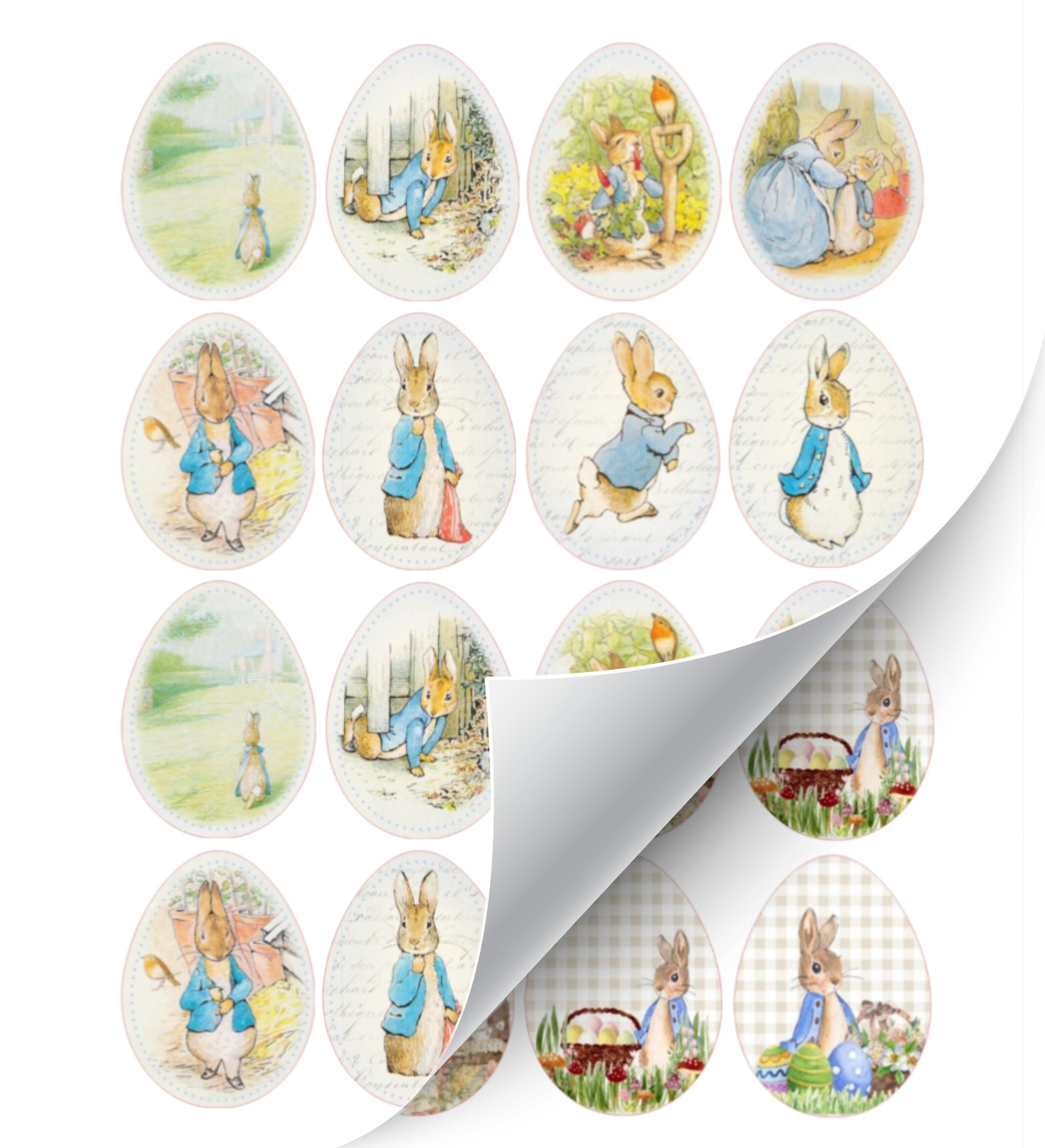 Peter Rabbit Wafer Vintage Peter Rabbit Easter Eggs Wafer/icing Cupcake Toppers - PRECUT ...
