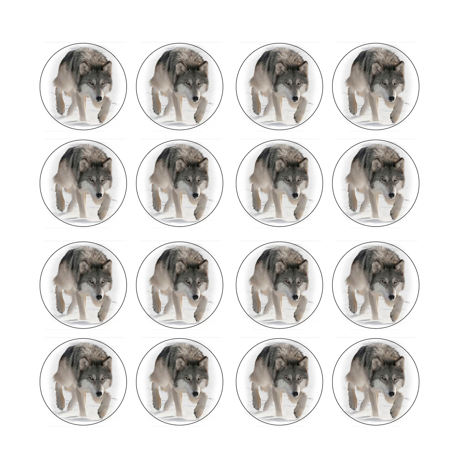 Wolf wafer/icing cupcake toppers x24 Etsy