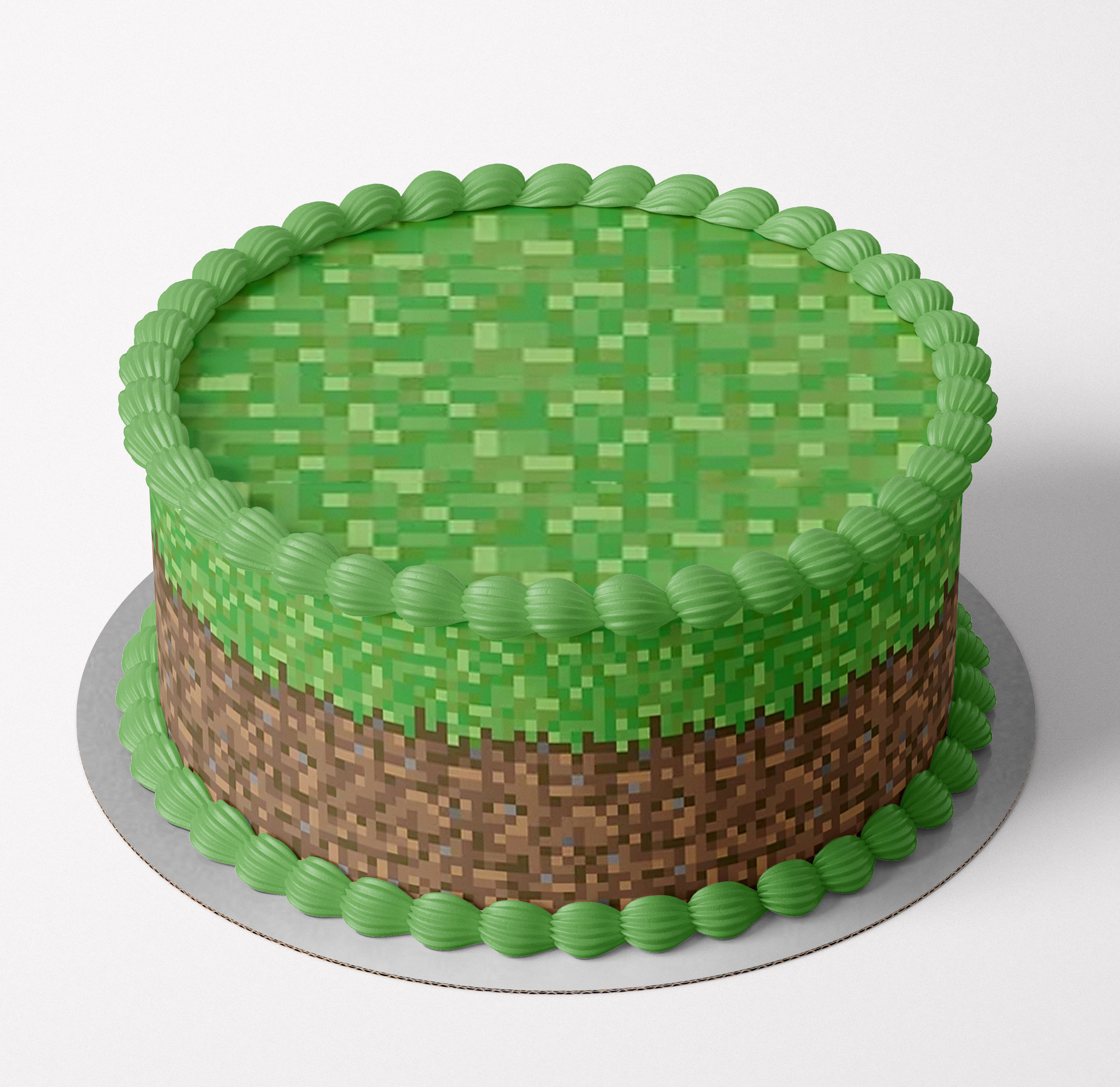 Minecraft Pixel Tiles Icing Sheet Cake Wrap 