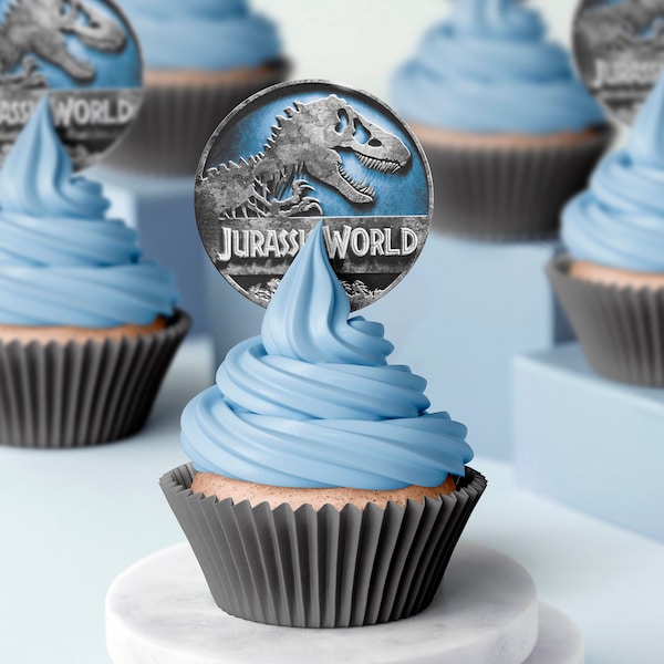 Jurassic World Cupcake Toppers Etsy