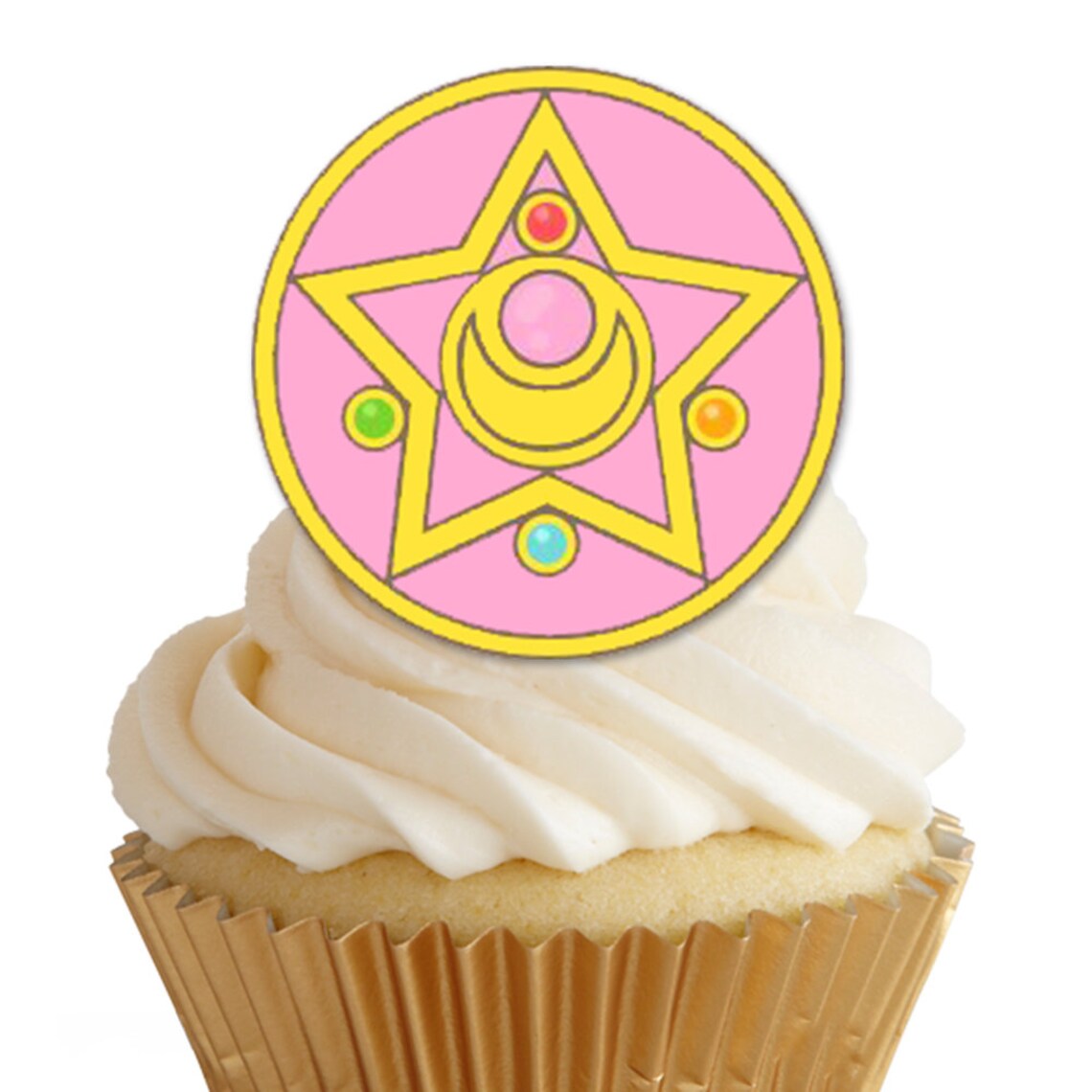 Sailor moon wafer / icing cupcake toppers x24 | Etsy