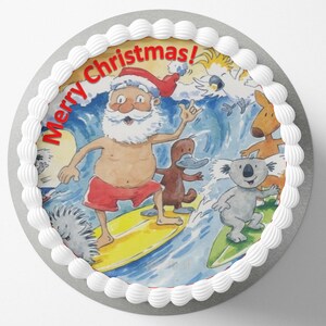 Aussie Christmas wafer/icing cake topper