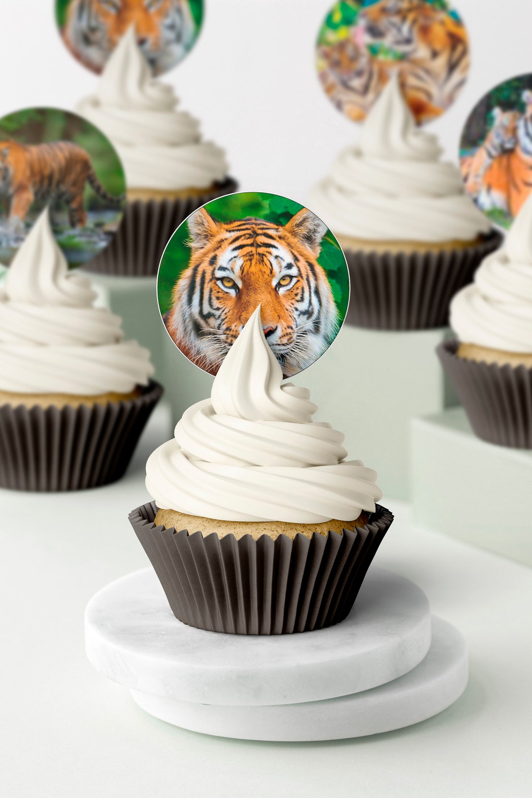 Tigers Wafer/icing Cupcake Toppers Etsy