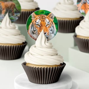 tigers wafer/icing cupcake toppers