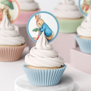 Toppers per cupcake in cialda/glassa Peter Rabbit
