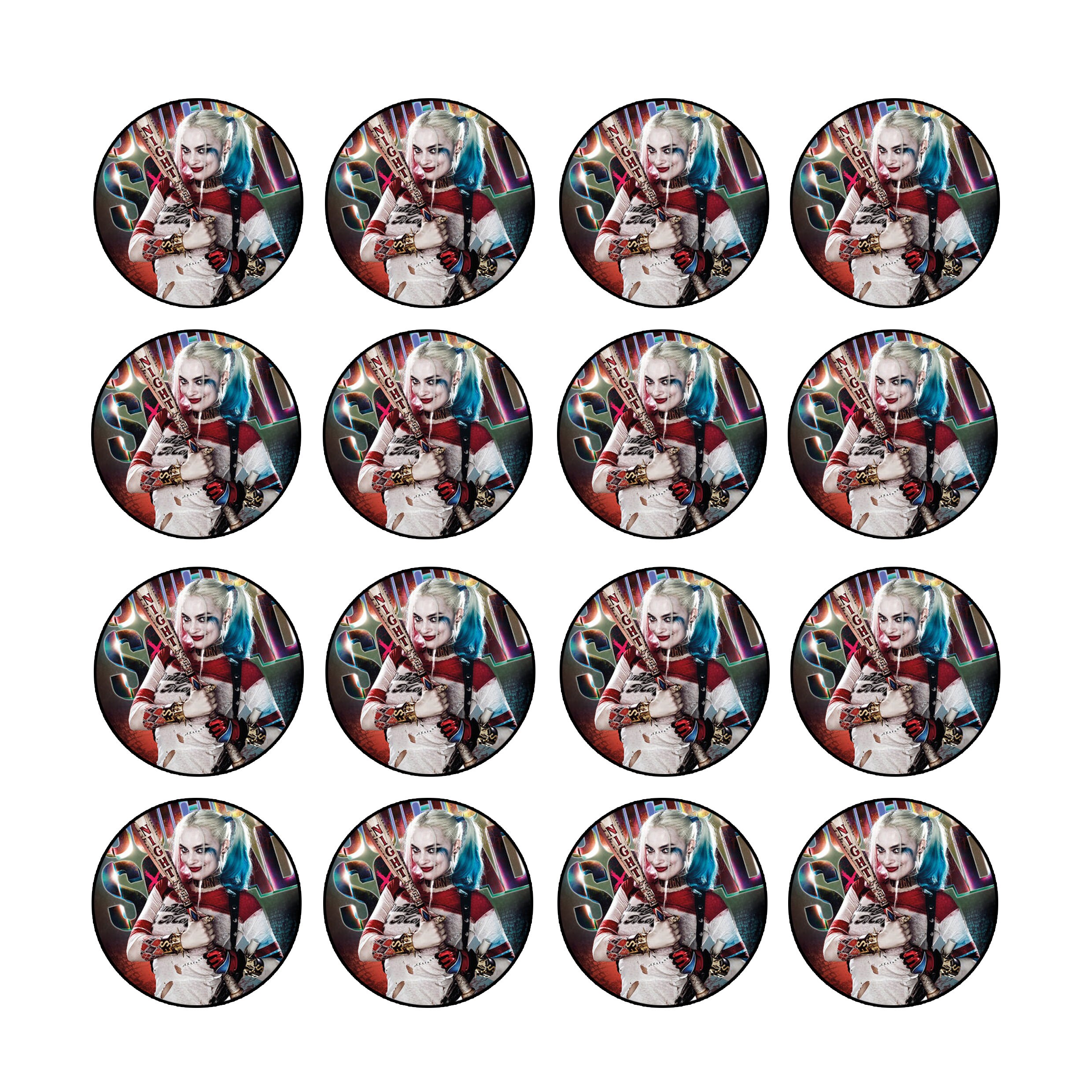 Harley quinn Suicide squad wafer / icing cupcake toppers x24 Etsy
