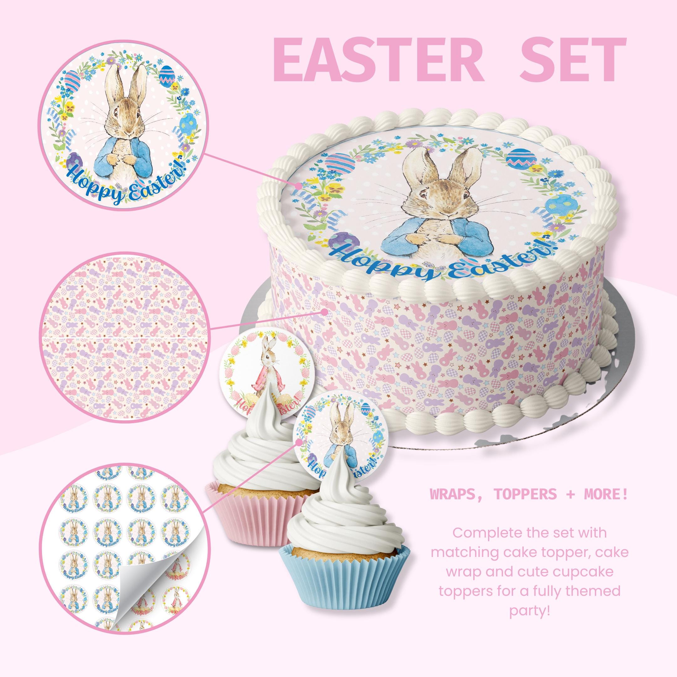 Easter Peter Rabbit Wafer / Icing Cake Topper - Etsy