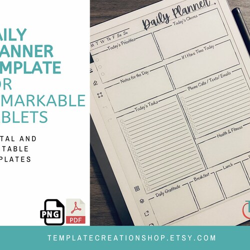 Project Planner Template Remarkable 1 and 2 Compatible Etsy