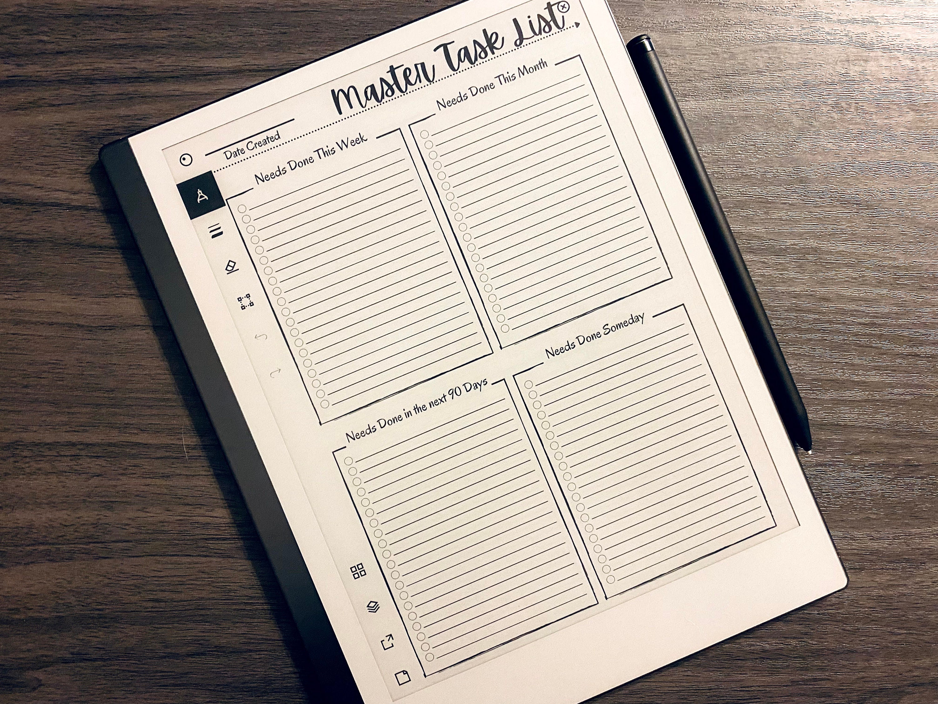 Master Task List ReMarkable 1 And 2 Compatible Template Etsy Master Task List ReMarkable 1 And 2 Compatible Template Etsy