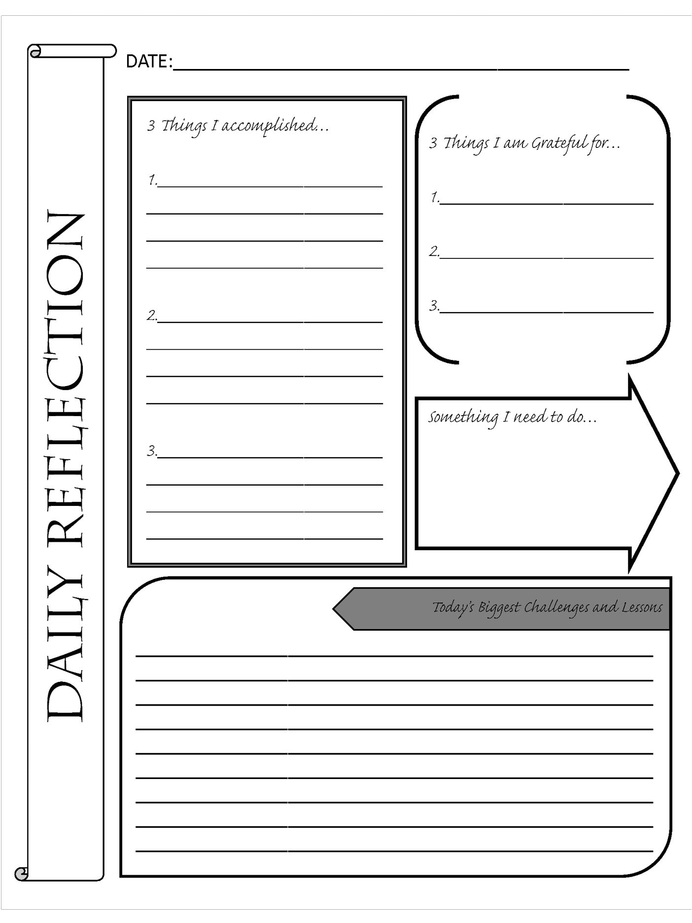 Daily Reflection Journal Template