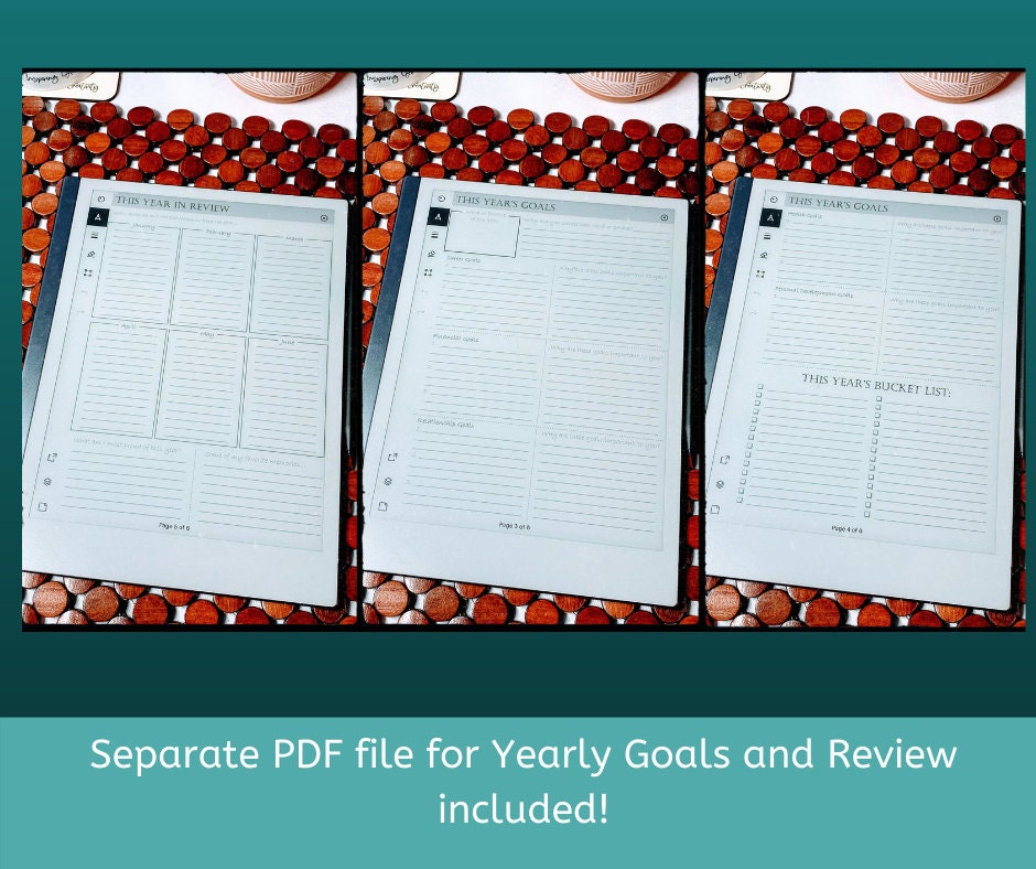 ReMarkable 2 Templates Productivity Planner and Yearly Goals Etsy