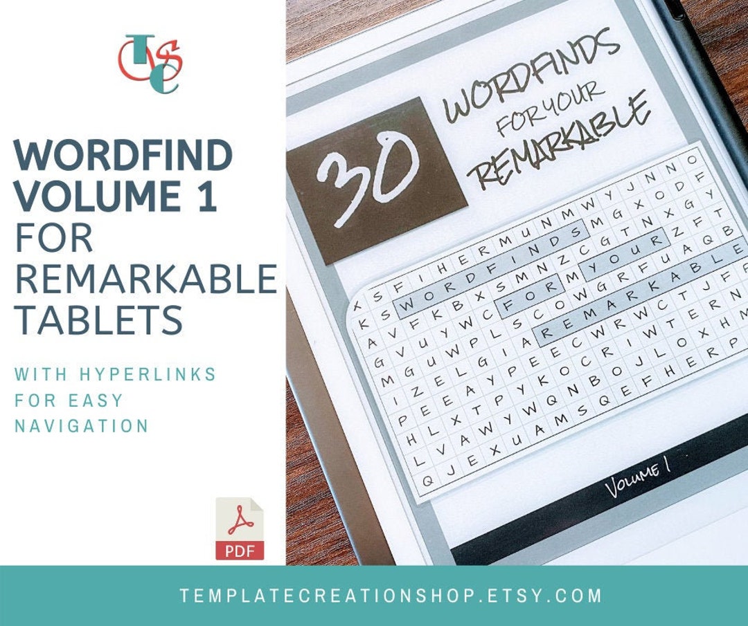Word Search Booklet Remarkable 1 and 2 Compatible Templates - Etsy