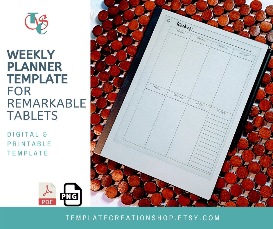 ReMarkable 2 Templates Weekly Planner Template Etsy ReMarkable 2 Templates Weekly Planner Template Etsy
