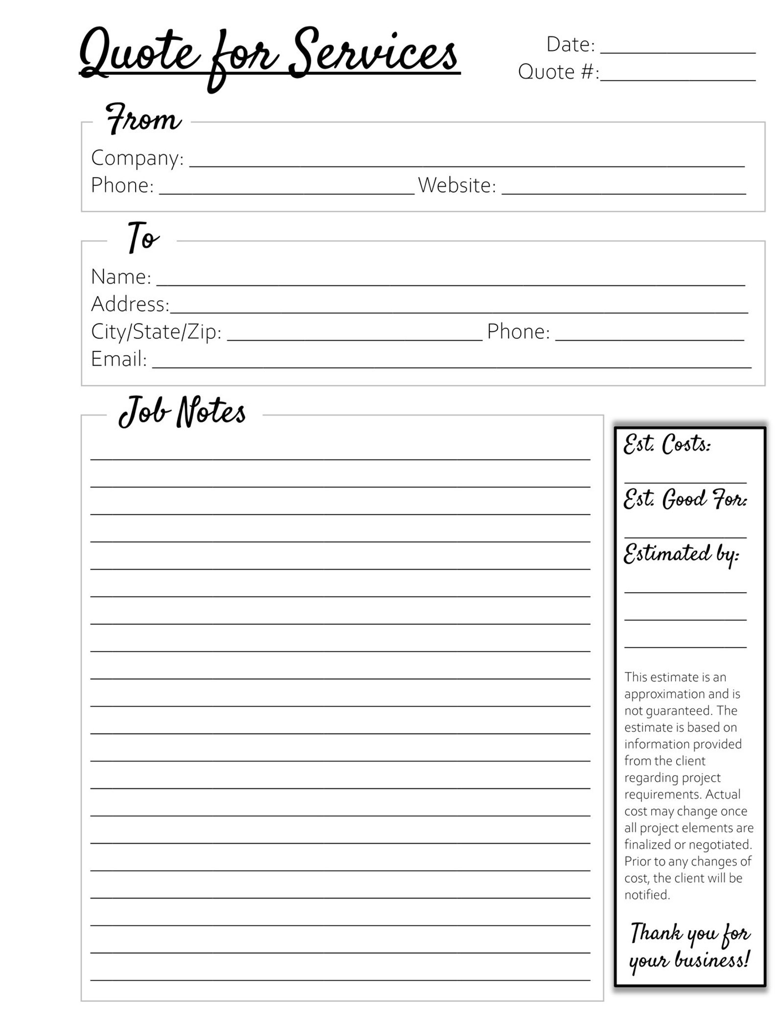 ReMarkable Templates Small Business Forms Bundle | Etsy