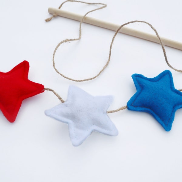 Independence Day Red White and Blue Star Cat Wand Toy, Star Chaser for Cats, Fourth of July, 4th, Firework Pet Interaction, Lure of Stars