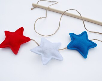 Independence Day Red White and Blue Star Cat Wand Toy, Star Chaser for Cats, Fourth of July, 4th, Firework Pet Interaction, Lure of Stars