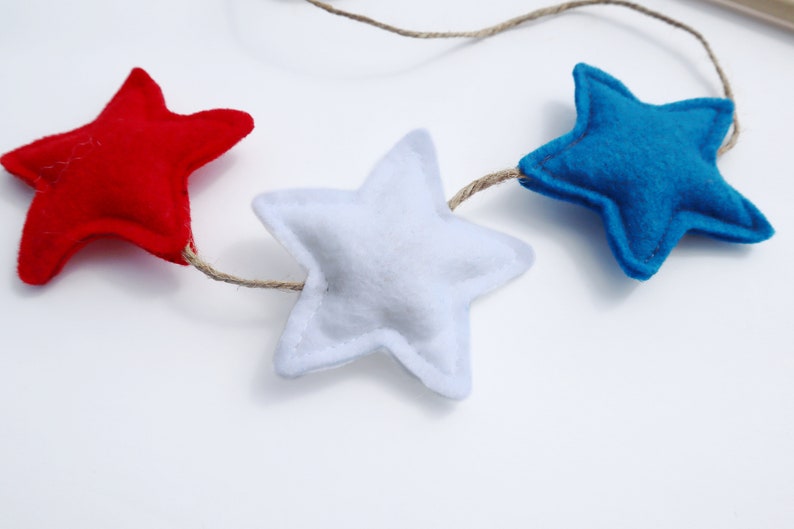 Independence Day Red White and Blue Star Cat Wand Toy, Star Chaser for Cats, Fourth of July, 4th, Firework Pet Interaction, Lure of Stars image 2