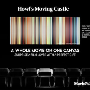 Howl's Moving Castle (2004) Movie on Canvas | Movie Palette | Movie Barcode | Gift for Movie Lover | Unique Wall Art | Movie on Canvas