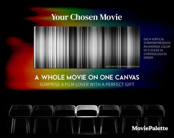 Film op Canvas Panoramisch | Ingelijste filmbewegingen | Film Barcode | Cadeau voor filmliefhebber | Kunst aan de muur | Film Strepen Canvas